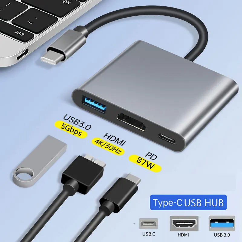 3-in-1 USB-C Hub