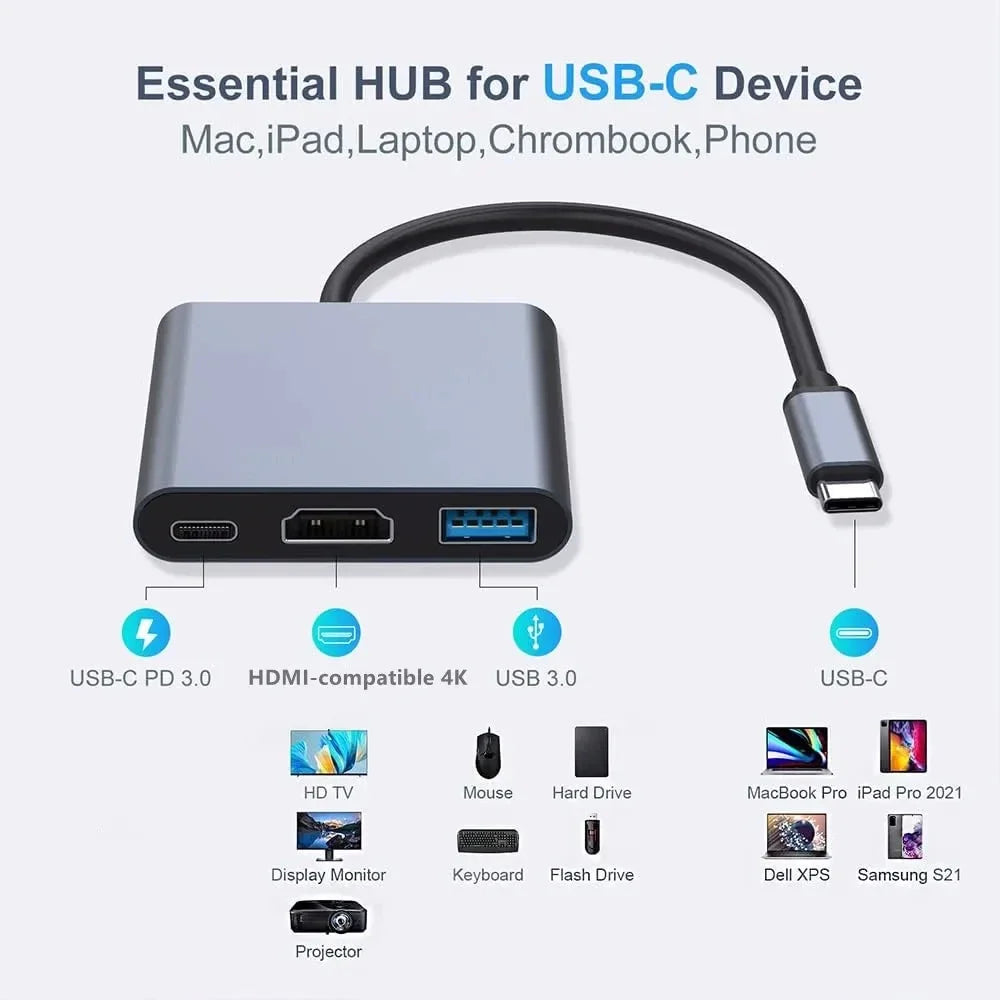 3-in-1 USB-C Hub